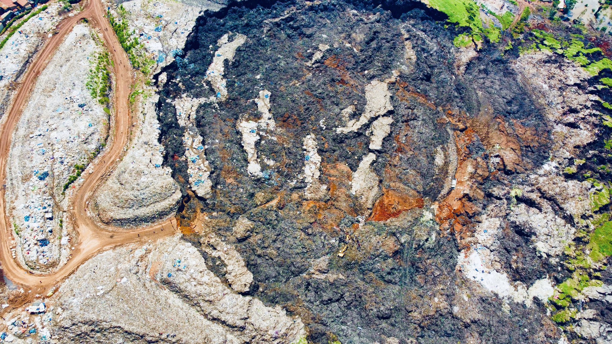 An aerial view of the landfill in Kiteezi